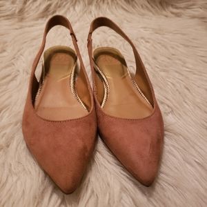 Camel Brown Suede Dolce Vita Slingback Flat